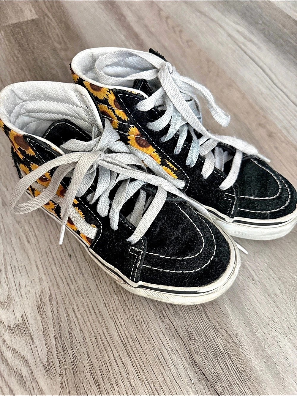 Vans Sk8-Hi Kids Sunflower Sneakers Black & Yellow US 1